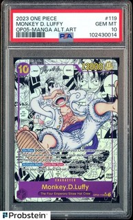 2023 One Piece OP05 Manga Alternate Art #119 Monkey D. Luffy PSA 10 GEM MINT