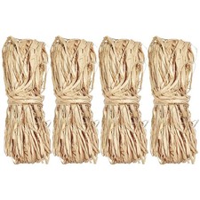 4 PCS Natural Raffia Ribbon Grass 40g Bundle Craft Weaving Bouquet Gift Decor
