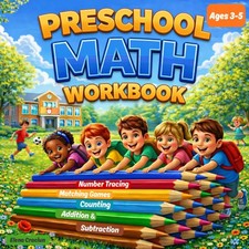 Preschool Math Workbook Ages 3-5: Number Tracing, Matching Games, Counting, Addi