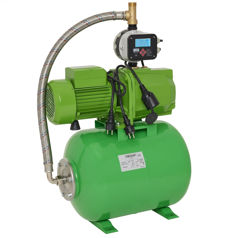 CHM GMBH Hauswasserwerk selbstansaugend 6,1 Bar 6000 L/h JET Gartenpumpe Messinglaufräder