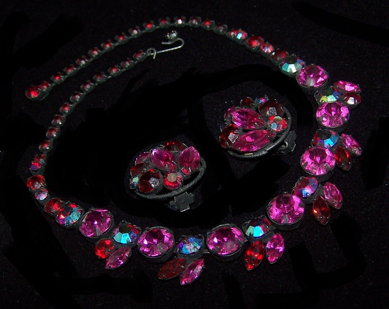 REGENCY Fuchsia Ruby & A.B.  Austrian Crystals Ne… - image 5