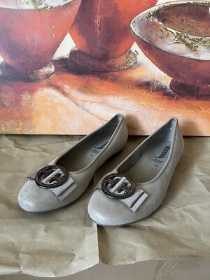 Ballerinas, Jenny, beige-metallic, Größe 38, neu+ungetragen, Baumwollmischung