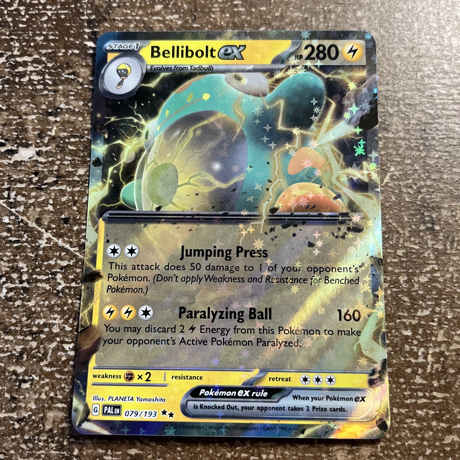 Pokemon Paldea Evolved Bellibolt ex 79/193 Pack Fresh!