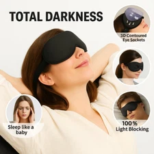 Weighted Sleep Eye Mask Blackout 3D Contoured Memory Foam for Men Women Travel