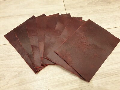 Rotes Ochsenblut Vintage gealtert 100% Leder 16cm x 11cm Ableger Sie erhalten 5 Stück  