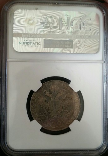 1825 A . Austria 20 Kreuzer Silver. NGC AU 50 - Picture 2 of 2
