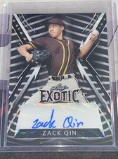 2023 Leaf Exotic ZACK QIN AUTO ZEBRA #d 3/9 PADRES Top Prospect
