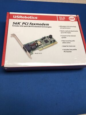 NEW USRobotics 56K PCI Faxmodem (V.92 and V.90 ITU Standard Tech) MODEL#5670