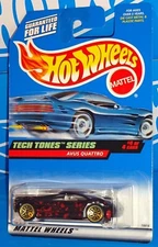 Hot Wheels 1998 Tech Tones Series #748 Avus Quattro Black w/ Gold WSPs