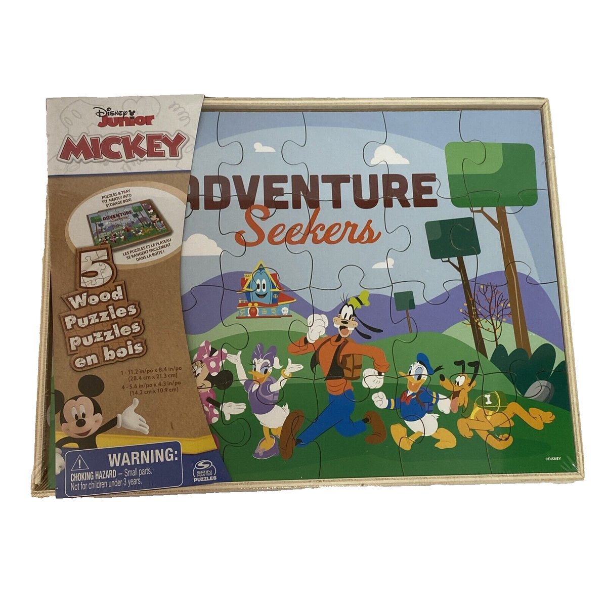 Disney Junior Mickey Mouse Adventure Seekers 5 Wood Puzzles with