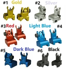 Aluminum Picatinny Iron Sights BUIS 2 Piece Front Rear Set Tactical Flip Up 