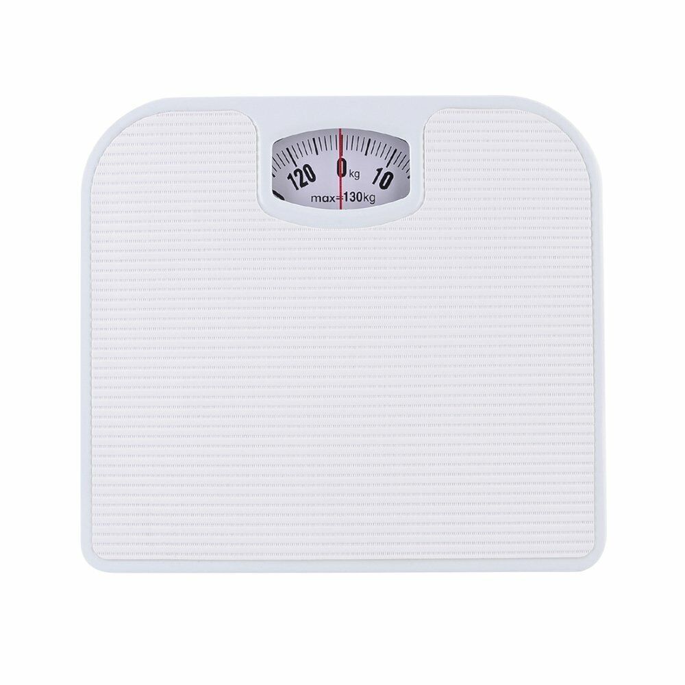 Personenwaage Körperwaage analog mechanisch weiß Badwaage bis 130kg Waage