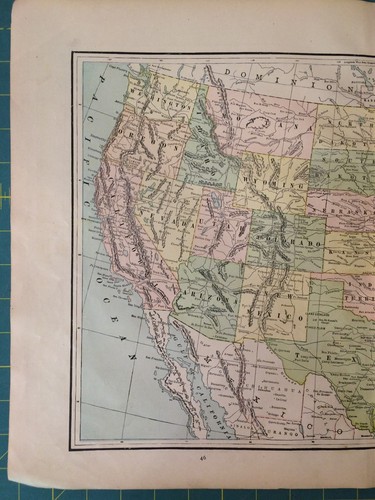 United States Maine Manitoba Rare Vintage Original 1893 Antique Atlas Maps  - Picture 3 of 9