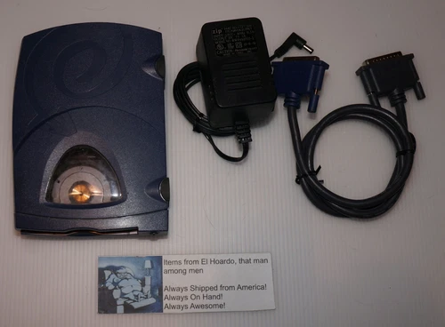 Vintage Iomega ZIP 250MB Parallel Port Drive w/ 100MB Disk - TESTED/WORKING