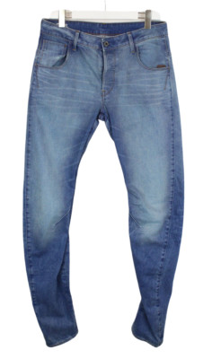 G-Star Arc 3D Slim Herrenjeans W32/L38 Whiskers Knopf Fly Denim Blau Neu