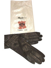New Elegant Beautiful Women's Vintage Madova Brown Leather Gloves Italy Sz Small