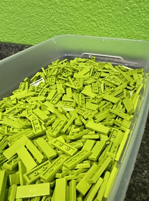   x500 new Lego Lime Green Tiles 1x3  Smooth MOC Mosaic Art Building Bulk Lot