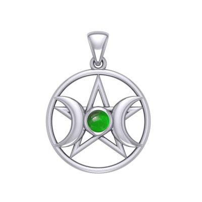 Schutzengel Dreifachmond Pentakel 925 Sterlingsilber Anhänger Von Peter 262346578610