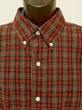 Men's Chaps Ralph Lauren Shirt XL Christmas Valentine Plaid Red Wrinkle Free