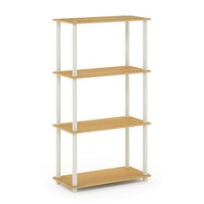 Furinno 99557BE/WH Turn-N-Tube 4-Tier Multipurpose Shelf Display Rack
