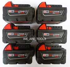  6  New Milwaukee RESISTANT Battery GENUINE 48-11-1850R 5.0 AH XC M18 18V RED