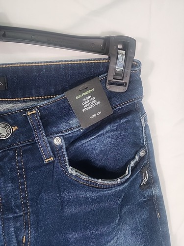 Jeans argento Avery vita alta gamba dritta jeans indaco lavaggio denim taglia 30 x 31 - Foto 4 di 6