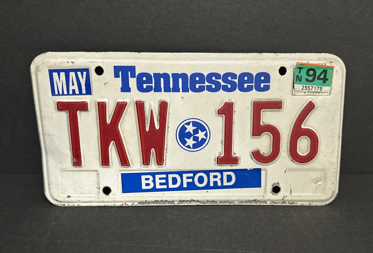 Tennessee License Plate “3 Star” — BEDFORD County — STEEL — TKW