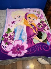 Disney Frozen Throw Blanket Anna Elsa 58 x 42 Bed Sheet Cover