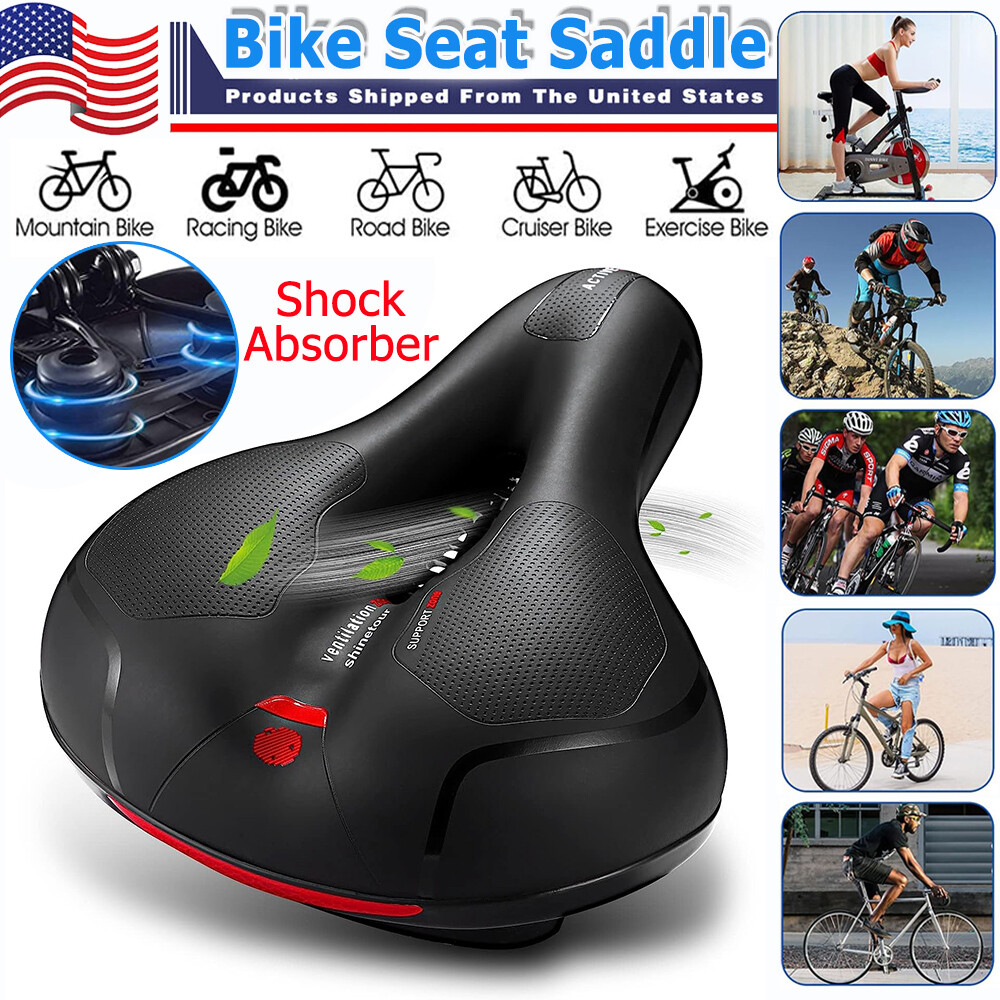 Extra Wide Big Bum Bike Saddle Seat Bicycle Gel Pad Soft Comfort Air