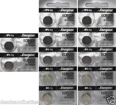 12 CR1220 CR 1220 DL1220 BR1220 LITHIUM COIN CELL ENERGIZER BATTERY