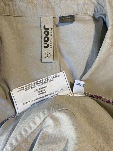 Ted Baker Jean Beige Algodón Logo Botones Chaqueta Blazer Abrigo 2 - Imagen 3 de 4