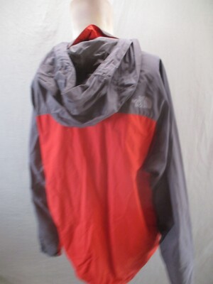 The North Face Size L Mens Red Full Zip Stand Collar Hood Pocket