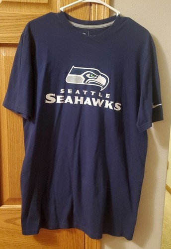 Nike NFL Seattle Seahawks Boy's Navy Blue & White Large T-shirt