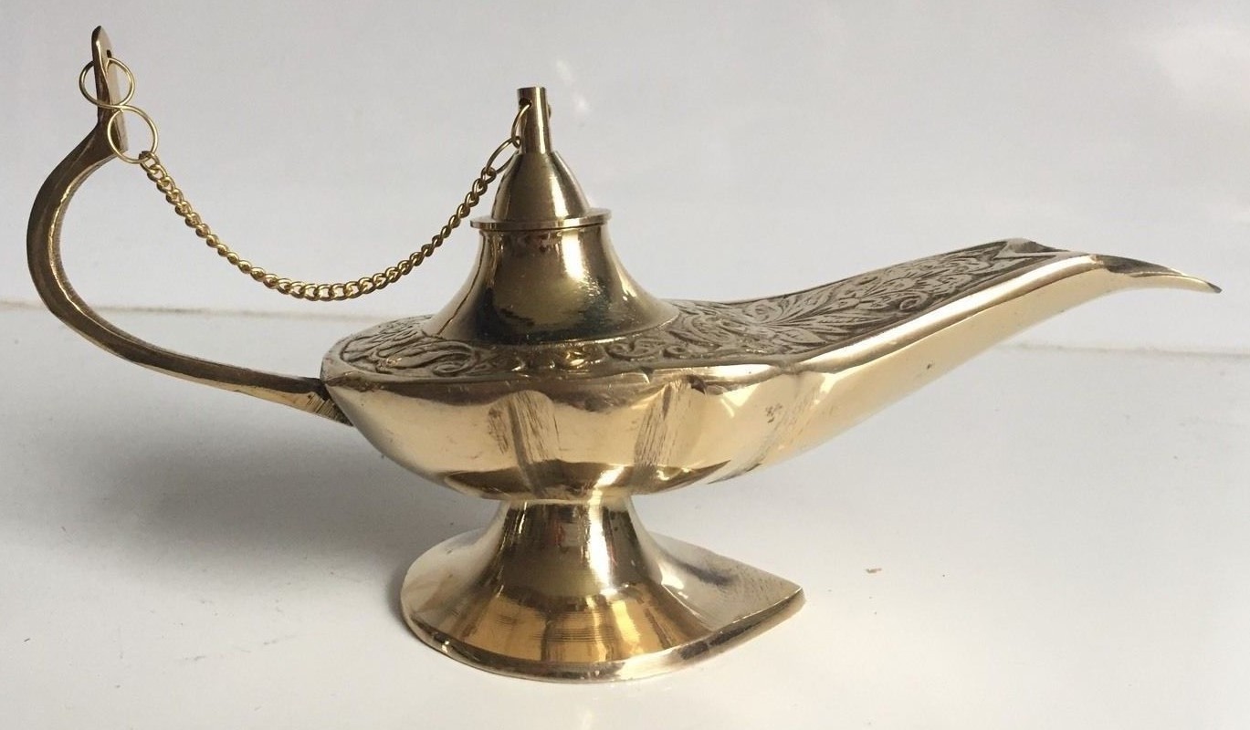 Large Aladin Genie Oil lamps Brass Magic Lamp Aladdin Middle Eastern