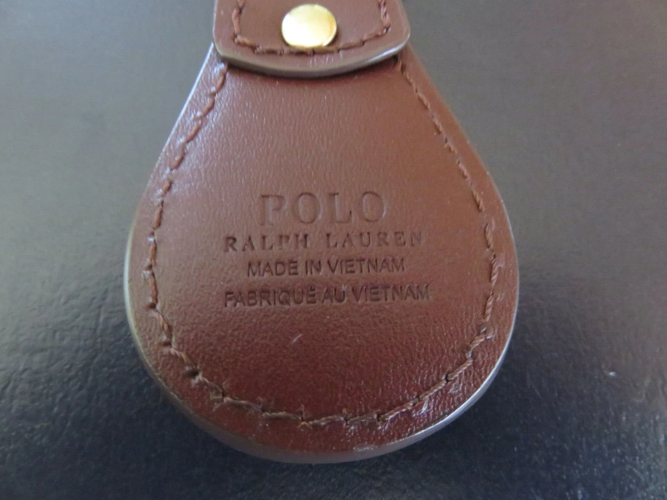 Polo Ralph Lauren Llavero FOB Marrón Sillín Cuero Pony Llavero Llavero Foto 3 de 4