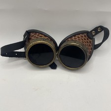 Steampunk Aviator Goggles Leather Adjustable Strap Festival Cosplay Motorcycle