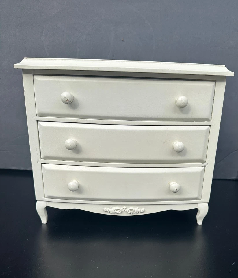 Caixa de joias Pottery Barn PB Teen Kids coral branco com espelho usada - Imagem 2 de 4