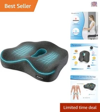 Memory Foam Seat Cushion Orthopedic Pain Relief for Back Hip Office Car