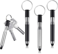 Outus 4 Pieces Mini Stylus Pen with Keyring Loop 3-in-1 Accessory Bullet Capacit
