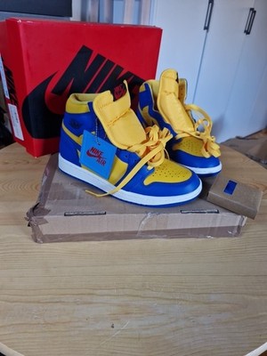 Nike Air Jordan 1 Retro High OG Varsity Maize Game Royal & Sail Gr 38 Gelb Blau