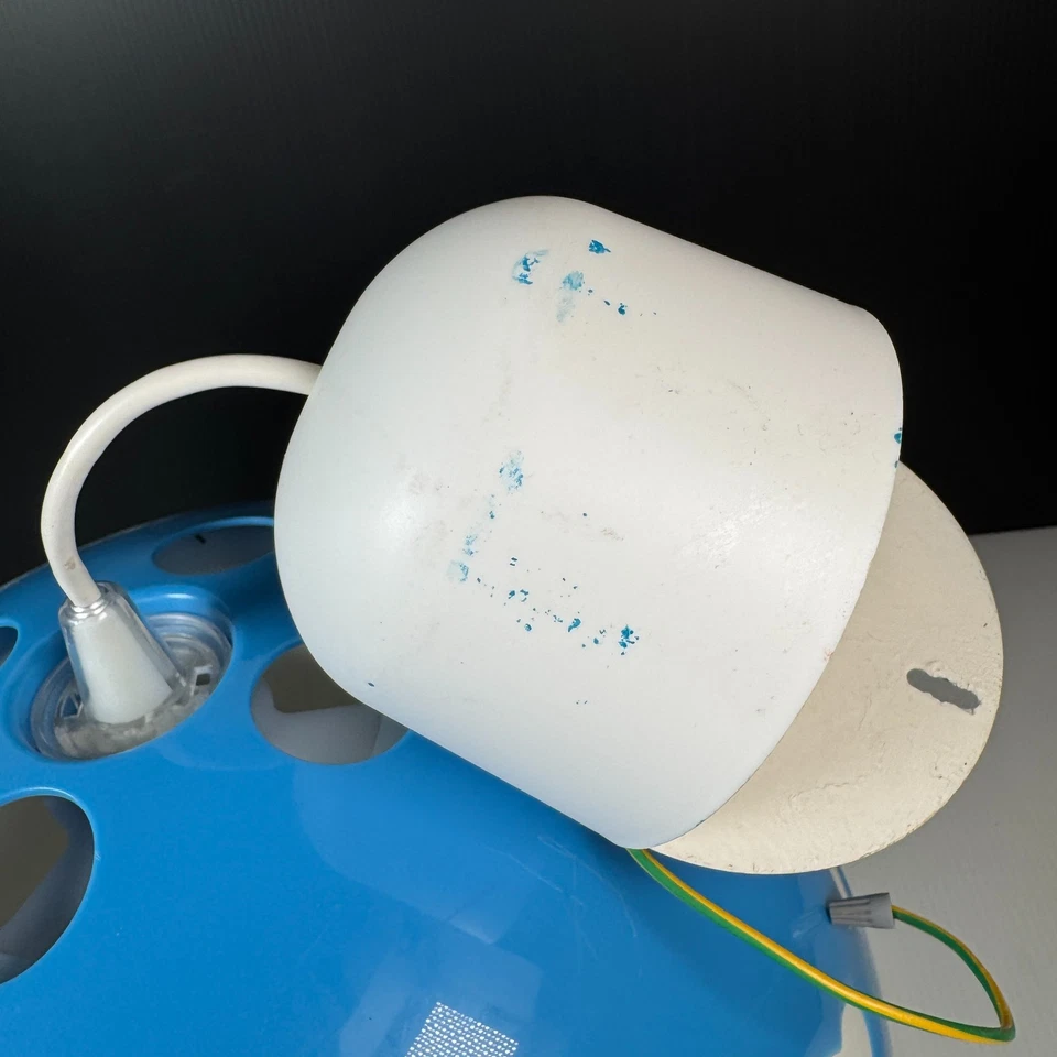 Vintage Ikea Skojig Cloud Pendant Ceiling Light Lamp Shade Blue & White 36cm - Image 4 of 4