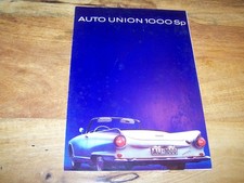 TOPRARITA' Splendida depliant Auto Union 1000 Sp Roadster del 1961!!!