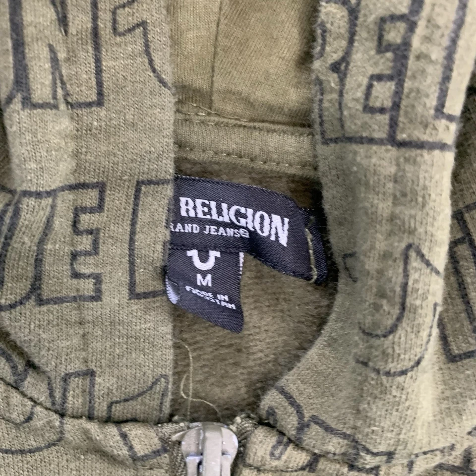 Sudadera con Capucha True Religion Completa con Cremallera Juvenil Mediana Verde Foto 4 de 4