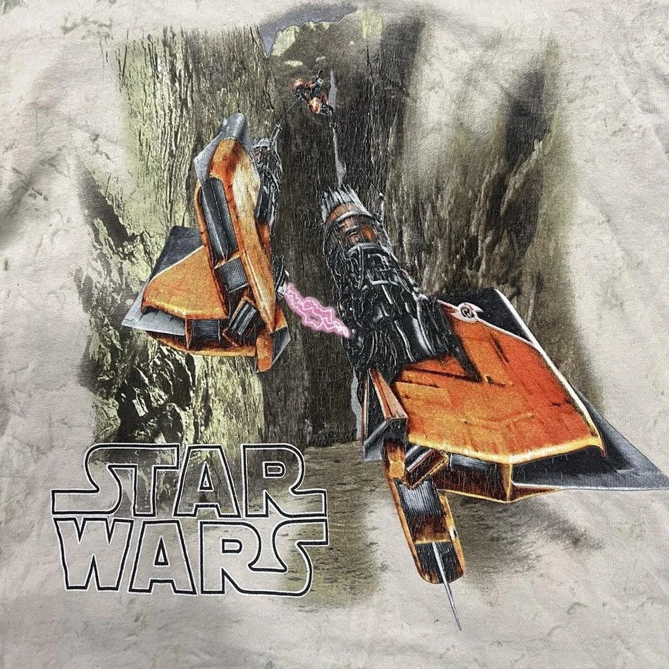 Camiseta Promocional Star Wars Verde Claro Vintage Juvenil Talla M Foto 4 de 4