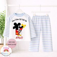 Personalised Mickey Mouse Birthday Pyjamas | When I Wake Up Birthday Eve Pjs