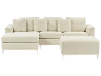 Modernes Ecksofa Mit Ottomane Rechtsseitig Beige Polsterbezug Oslo