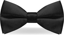 Mens Pre-tied Bow Tie for Wedding Party Adjustable Bowties Black