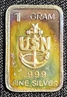 5 x 1 Gram .999 Fine Silver Bars and Round Lot Assorted Designs. Unique & Fun:)