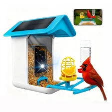 Smart Bird Feeder with Camera, Solar Powered, 1080P HD & 2MP Night Vision, AI...