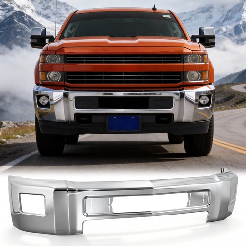 Chrome Steel Front Bumper for 2015-2019 Chevy Silverado 2500 3500 HD w/ Fog